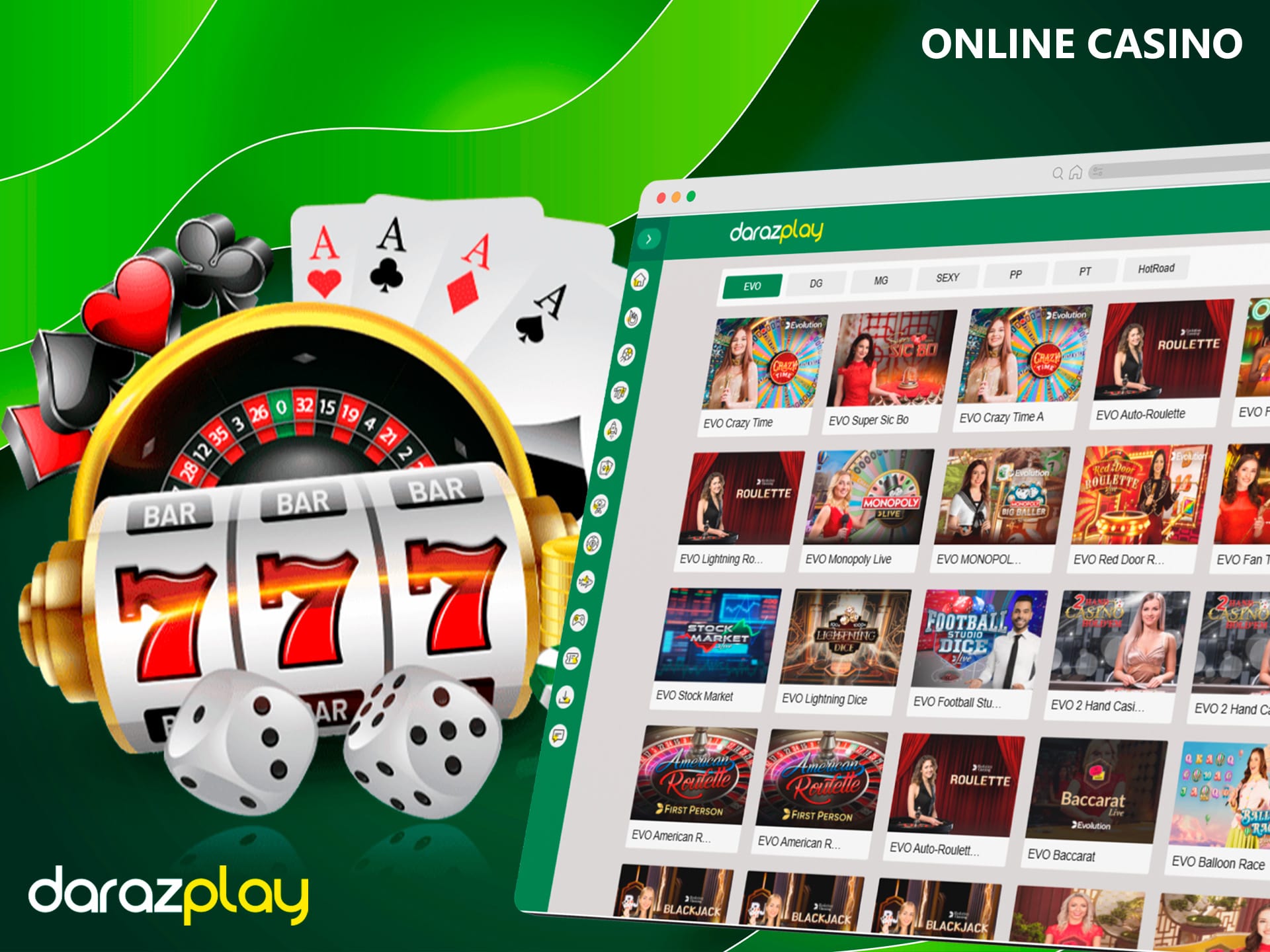 Play at DarazPlay casino and you will have access to lucrative bonus opportunities